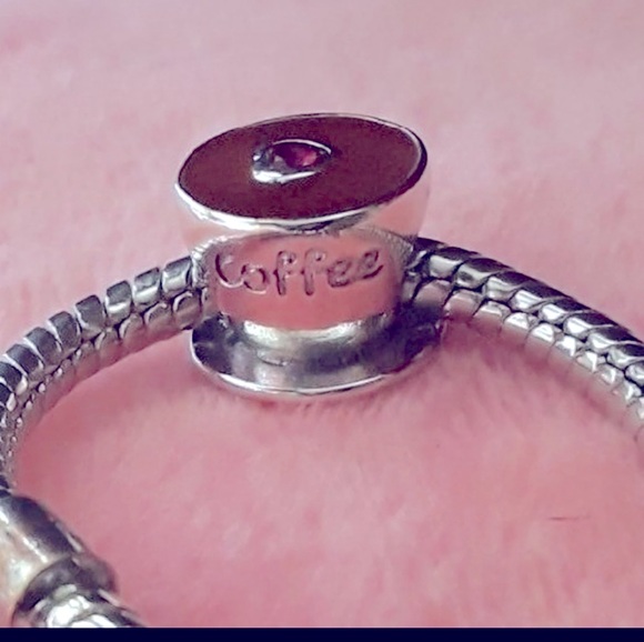 PANDORA COMPATIBLE LOVE COFFEE S925 STERLING SILVER CHARM - Picture 2 of 4